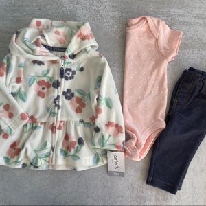 4/$20 Carters 3pc Set Baby Girls Outfit
